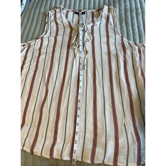 Collection by Bobeau Women's Tank 1XL Striped Linen-Feel Top - Picture 8 of 8
